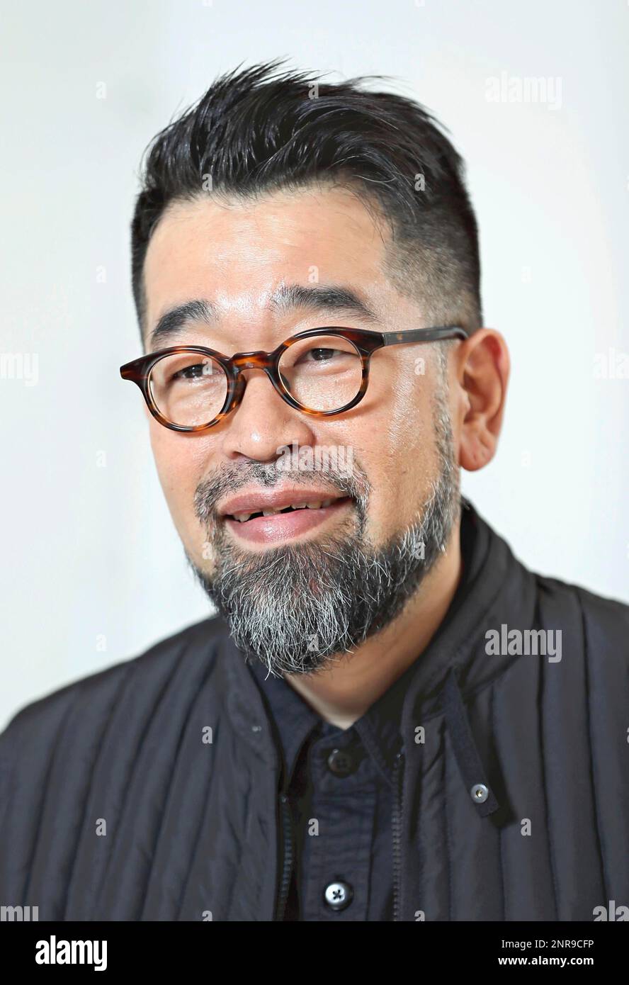 File; Noriyuki Makihara, Japanese pop singer and songwriter speaks about his 30th anniversary of his debut during an interview in Shibuya Ward, Tokyo on October 7, 2019. According to the Tokyo Metropolitan Police, 50-year-old Makihara was arrested for violating the stimulants control law on Feb. 13, 2020. The best-seller musician had been given a suspended 18-months prison sentence for possession of amphetamines in 1999. ( The Yomiuri Shimbun via AP Images ) Stockfoto