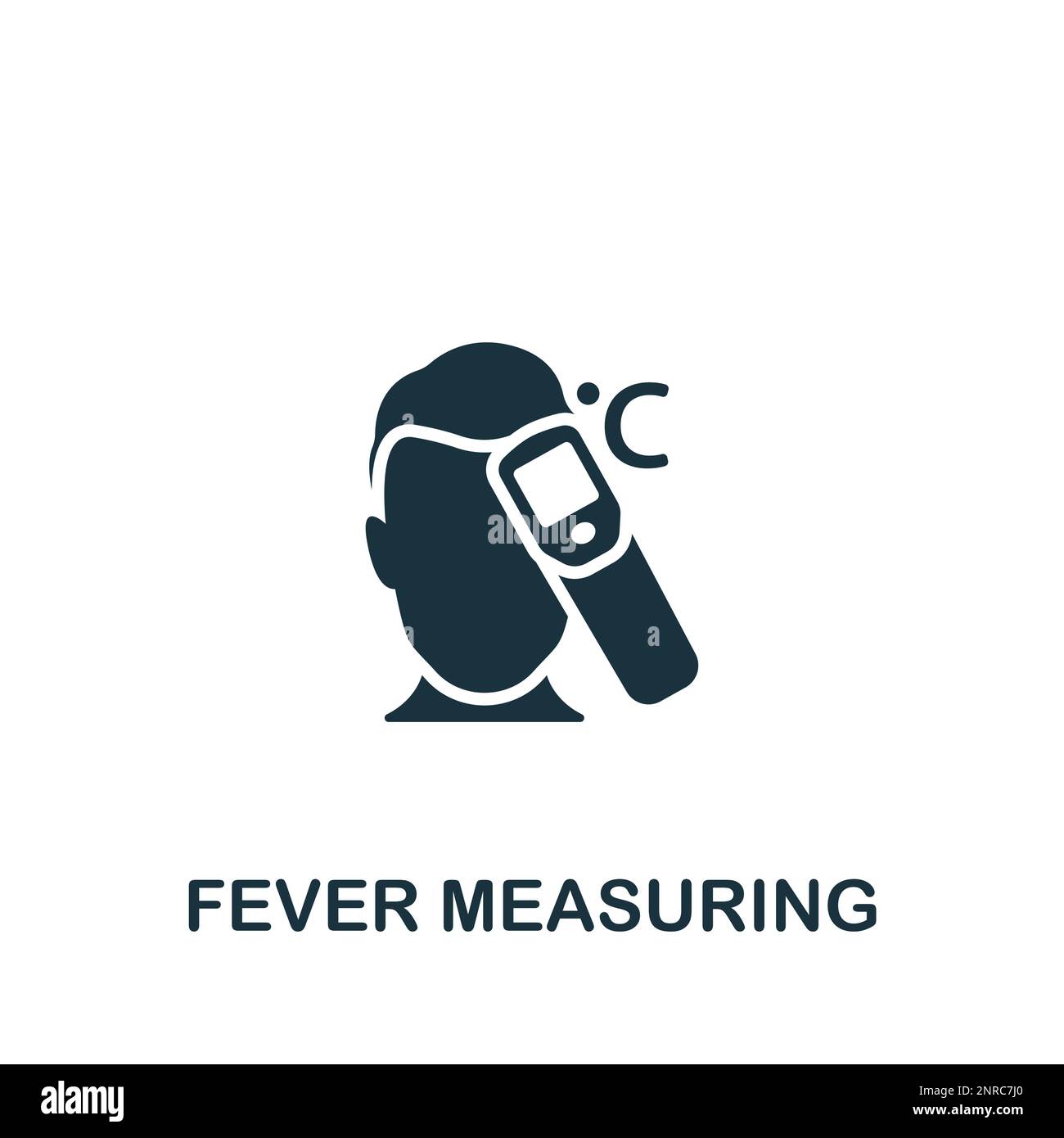 Symbol für Fiebermessung. Monochromes einfaches Schild aus der Apotheke-Sammlung. Fiebermesssymbol für Logo, Vorlagen, Webdesign und Infografiken. Stock Vektor