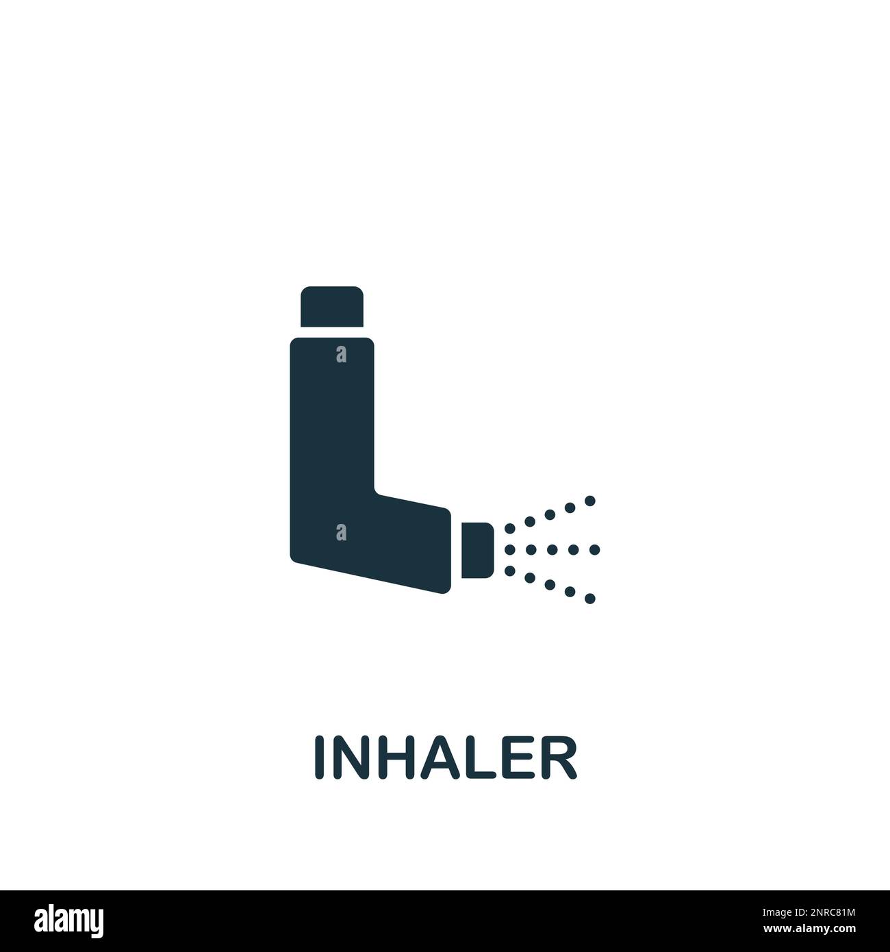Inhalator-Symbol. Monochromes einfaches Schild aus der Apotheke-Sammlung. Inhalator-Symbol für Logo, Vorlagen, Webdesign und Infografiken. Stock Vektor