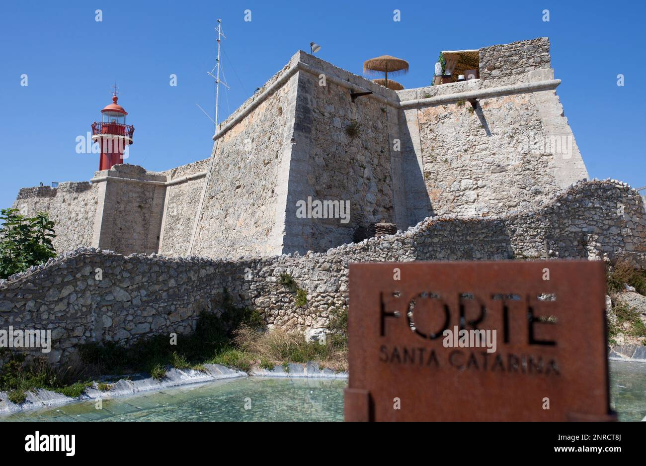 Santa Catarina Fort von Figueira da Foz, Portugal. Rosty-Zeichen unscharf Stockfoto