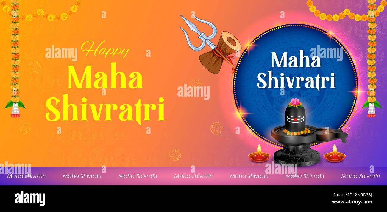 Lord Shiva Linga, indischer Gott der Hindu, zum Maha Shivratri Festival in Indien Stock Vektor