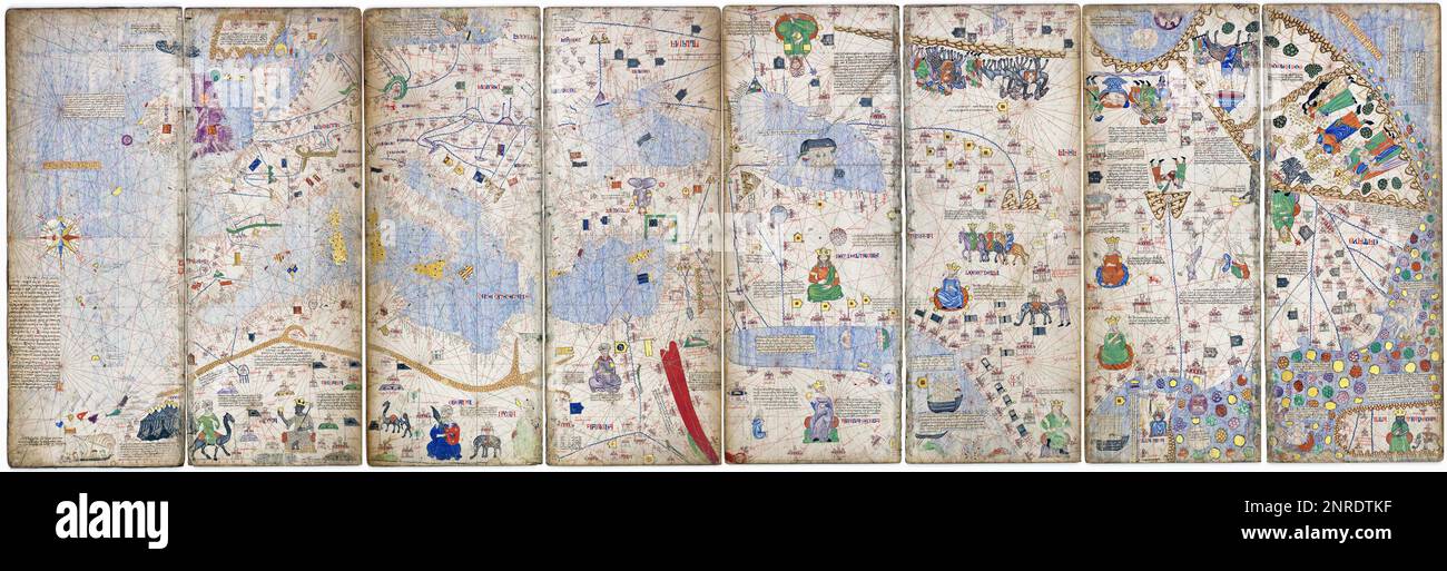 Katalanischer Atlas, 1375, Künstler Cresques Abraham (1325-1387) Stockfoto