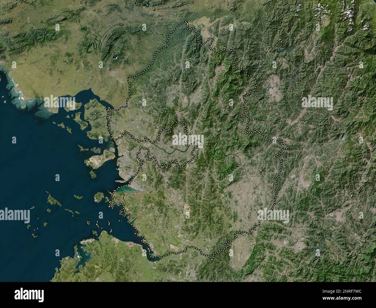 Gyeonggi-do, Provinz Südkorea. Satellitenkarte mit niedriger Auflösung Stockfoto