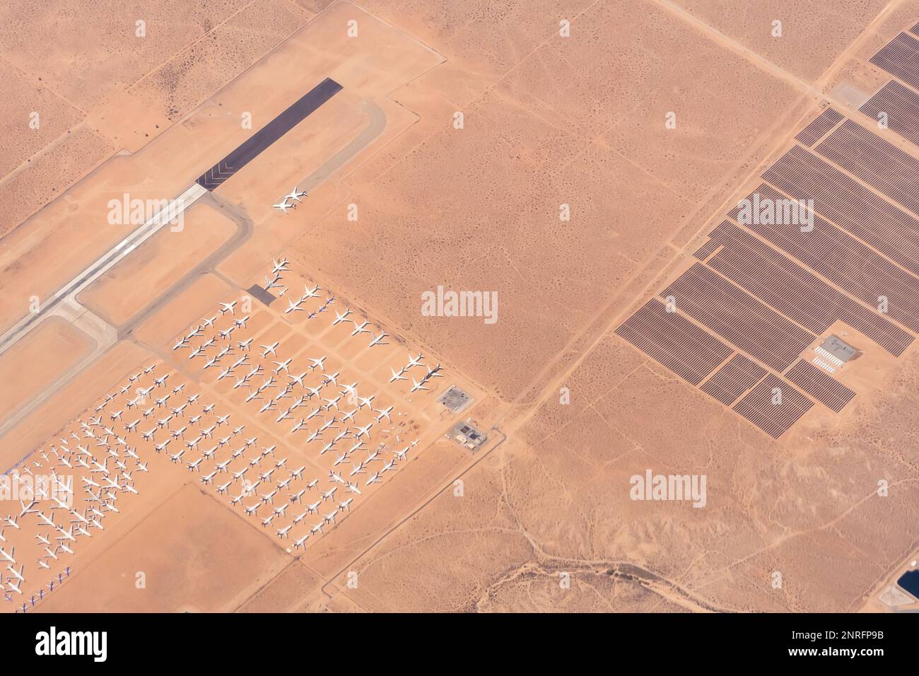 Luftaufnahme des Southern California Logistics Airport Stockfoto