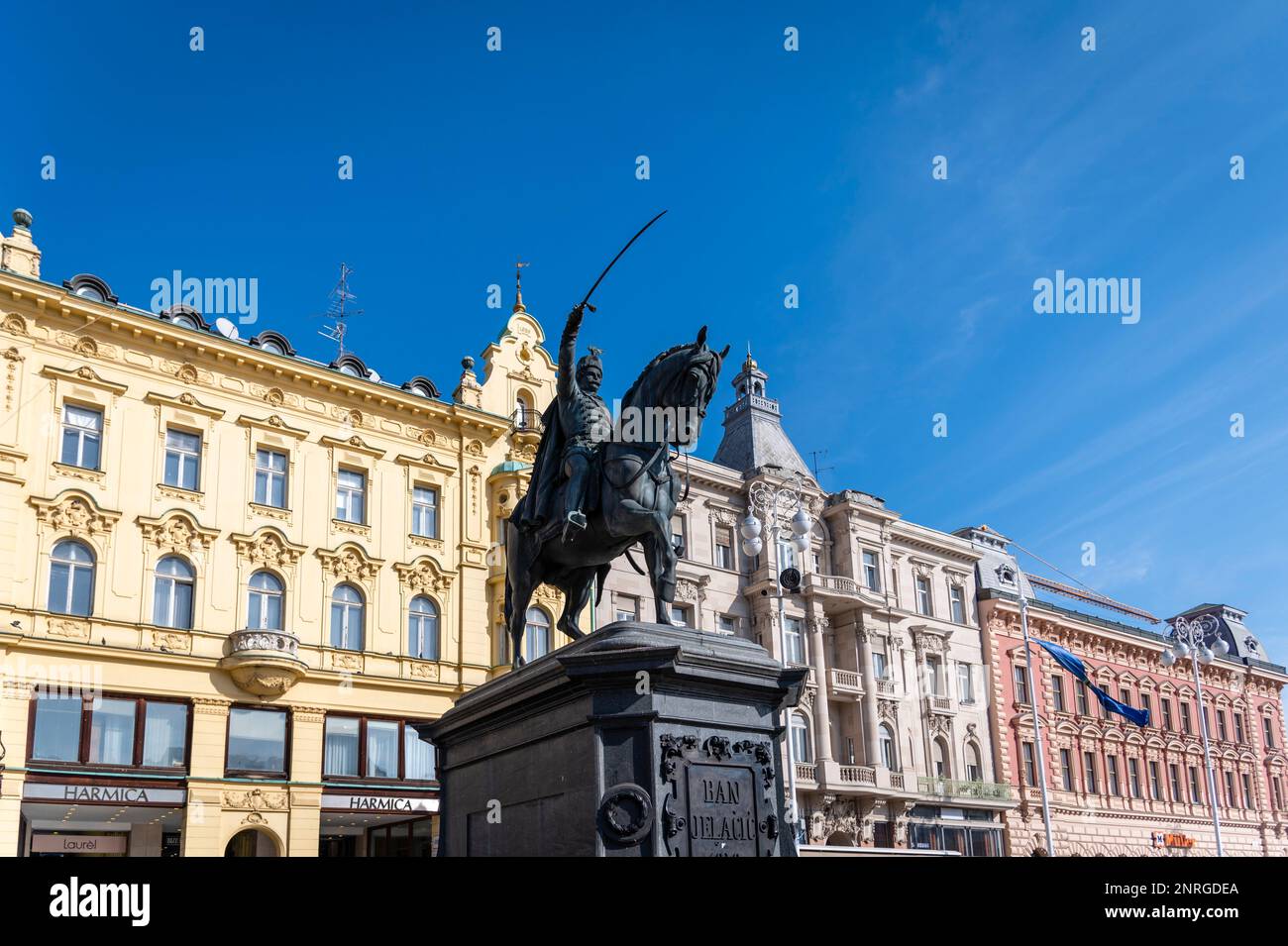 Ban Josip Jelačić Statue, Zagreb, Kroatien Stockfoto