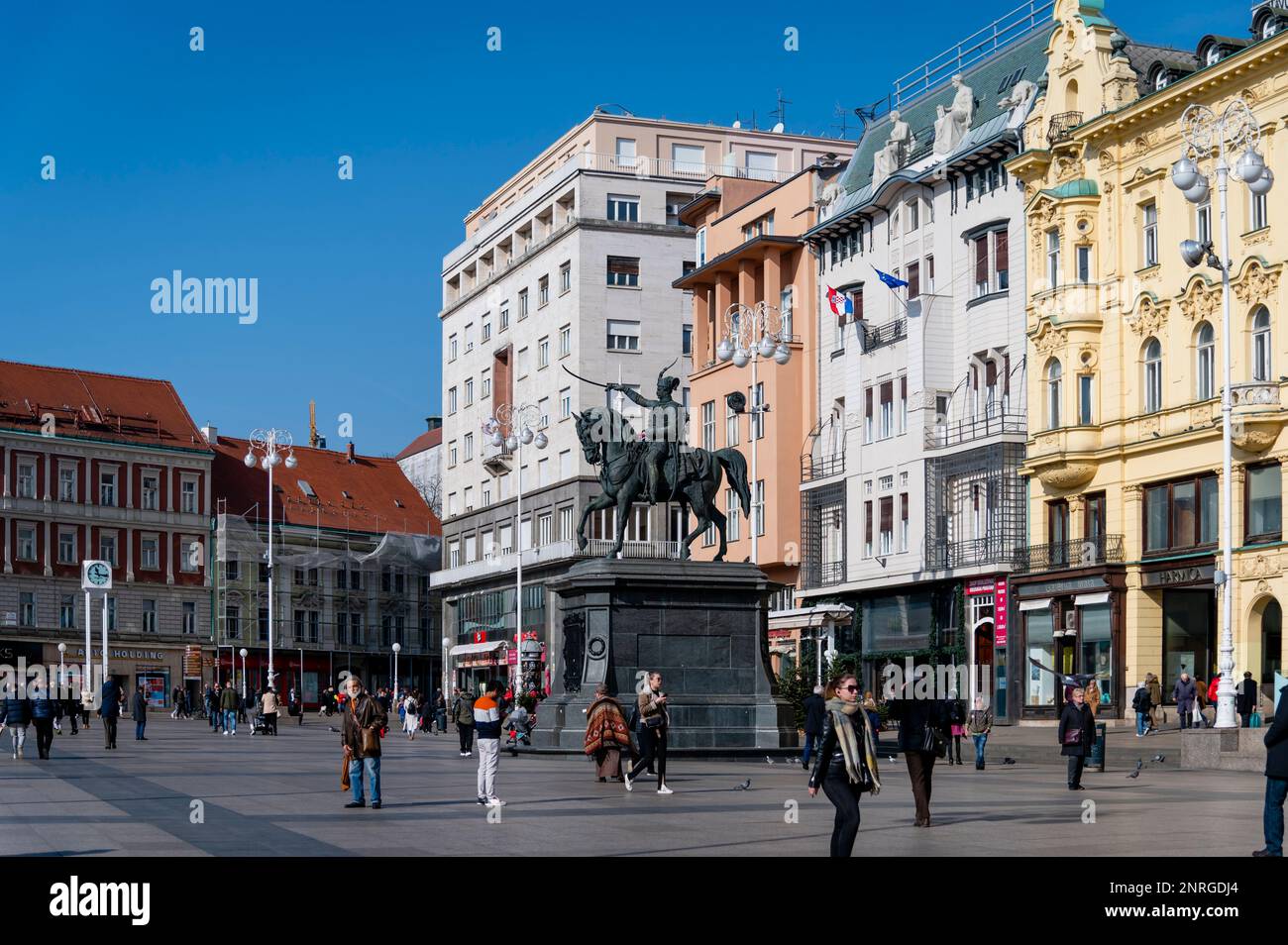 Ban Josip Jelačić Square, Zagreb, Kroatien Stockfoto