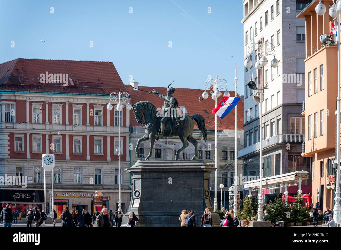 Ban Josip Jelačić Square, Zagreb, Kroatien Stockfoto