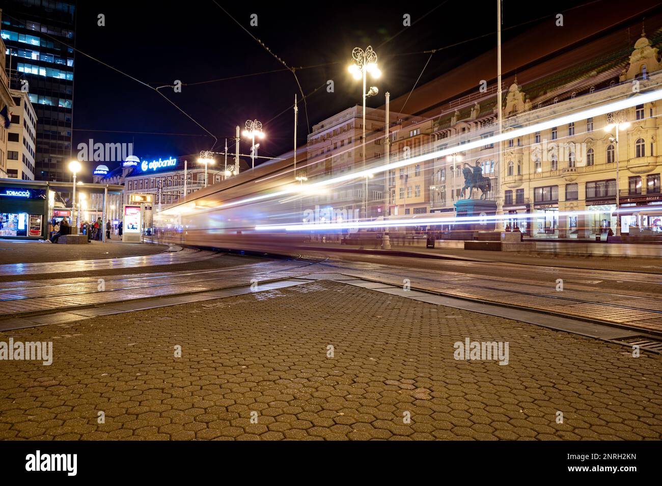 Straßenbahnen in Zagreb, Kroatien Stockfoto