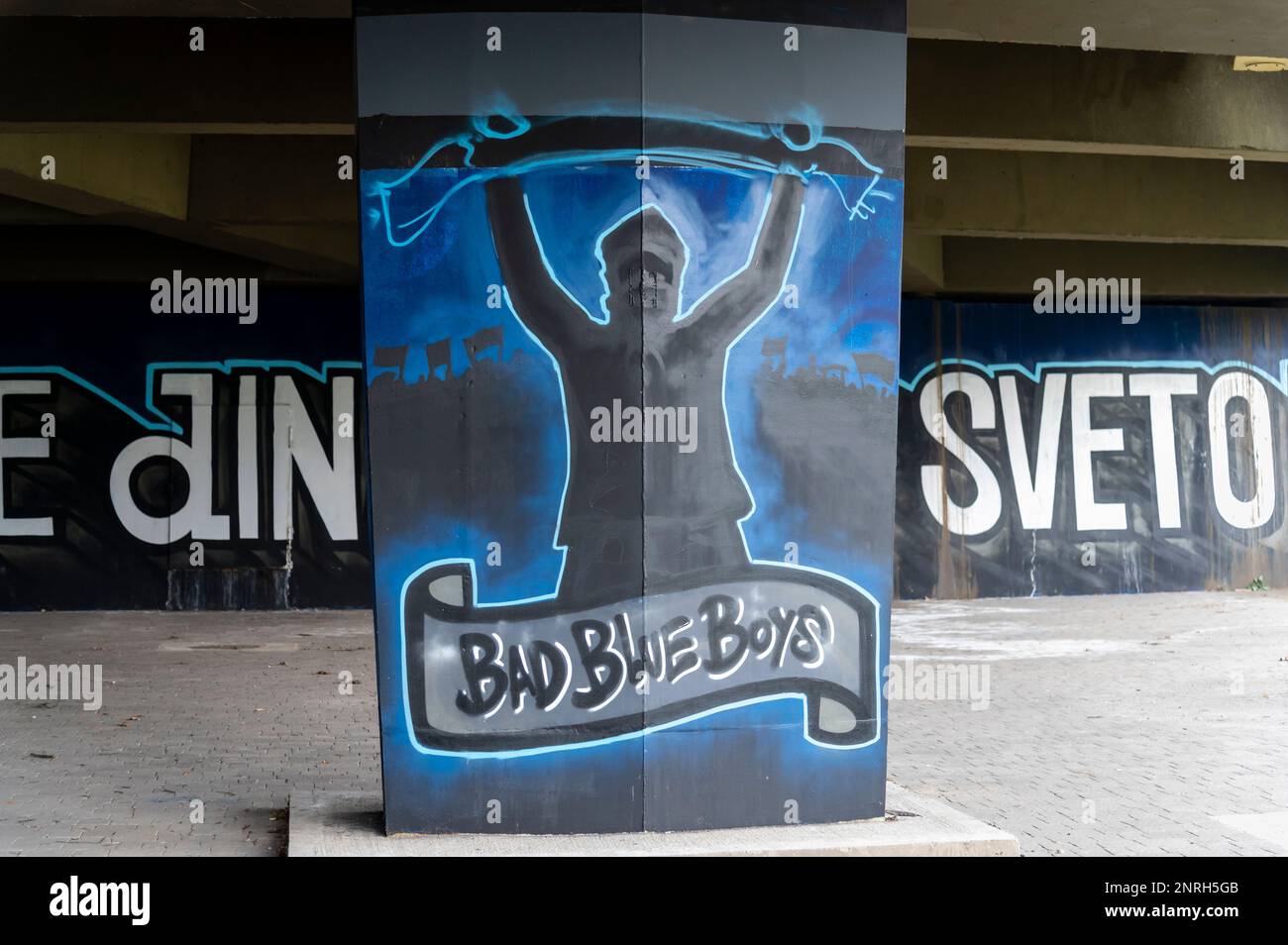 Graffiti zur Unterstützung von Dinamo Zagreb, Zagreb, Kroatien Stockfoto