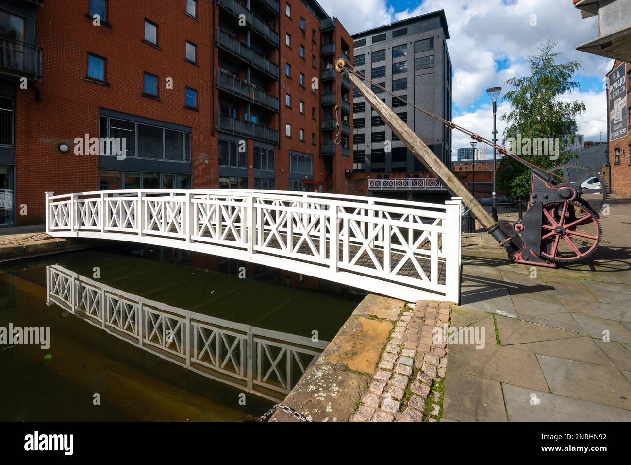 Wohngebäude am Ashton Canal in der Nähe von Piccadilly im Zentrum von Manchester, England. Stockfoto