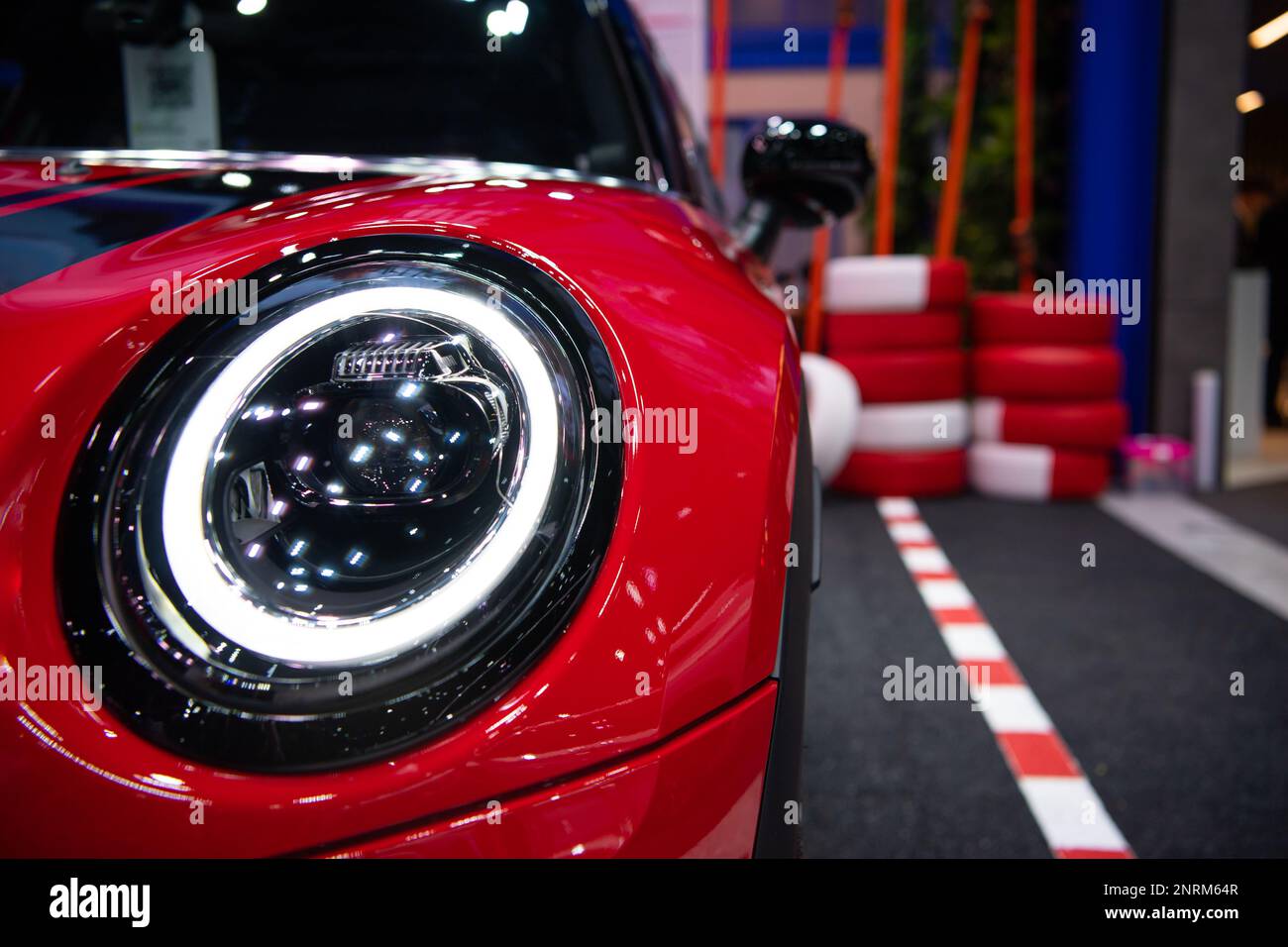 Mini John Cooper ist am 30. November 39. 2022 auf der Thailand International Motor Expo 2022 in Nonthaburi, Thailand, ausgestellt. Stockfoto