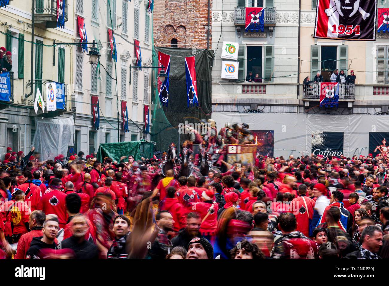 Der historische Karneval von ivrea 2023 Stockfoto