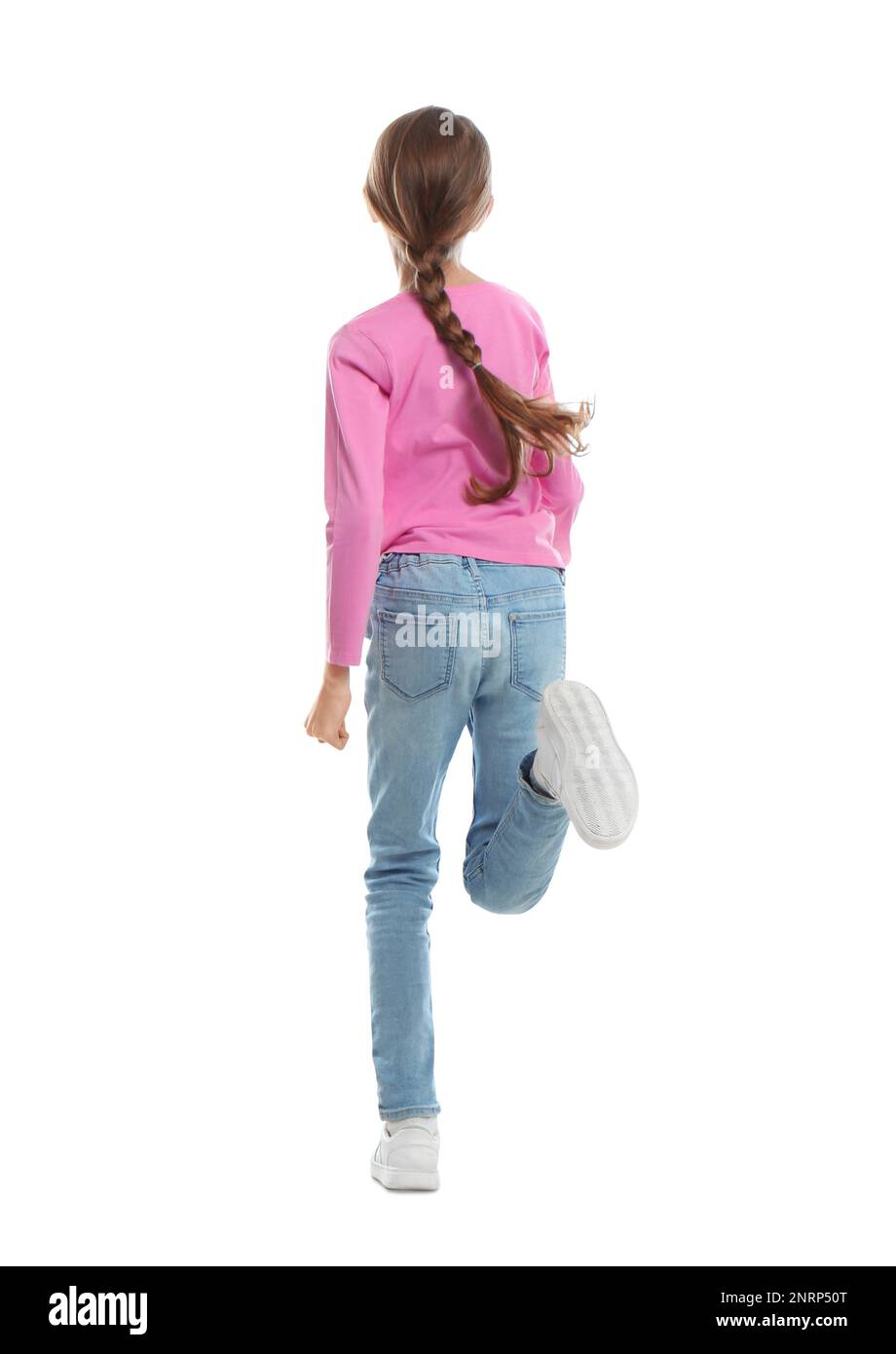 Preteen girl back view Ausgeschnittene Stockfotos und -bilder - Alamy