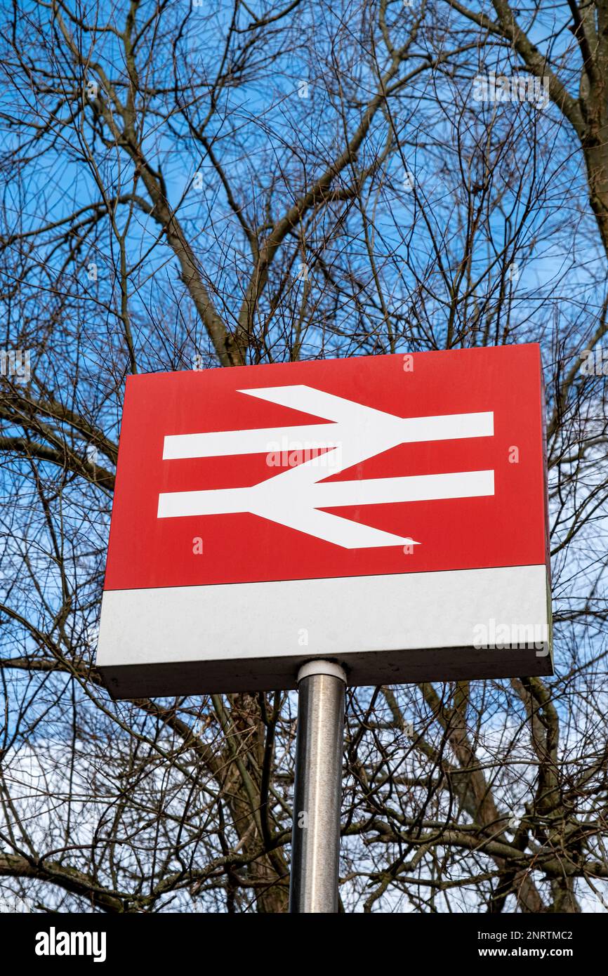 Kein Schild für British Railway oder Logo UK Stockfoto