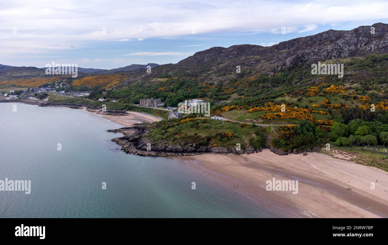 Gairloch Beach (Gaineamh Mhòr), Gairloch ist eines der wichtigsten Dörfer an der Nordküste 500 Route. Wester Ross, Schottland Stockfoto