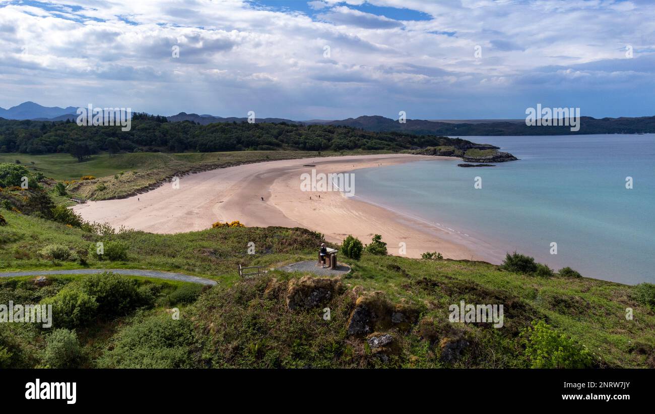 Gairloch Beach (Gaineamh Mhòr), Gairloch ist eines der wichtigsten Dörfer an der Nordküste 500 Route. Wester Ross, Schottland Stockfoto