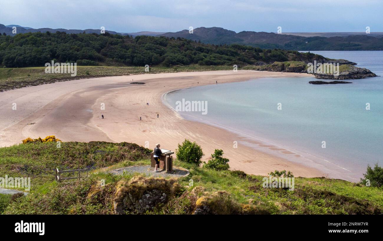 Gairloch Beach (Gaineamh Mhòr), Gairloch ist eines der wichtigsten Dörfer an der Nordküste 500 Route. Wester Ross, Schottland Stockfoto