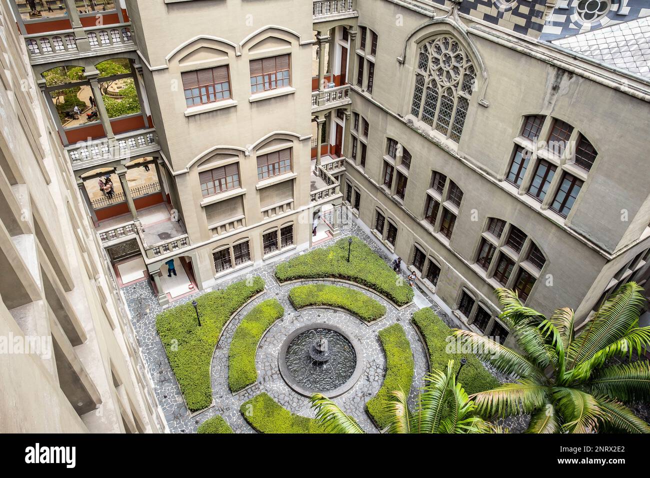 Innenhof des Palacio de la Cultura, Rafael Uribe Uribe, Palast der Kultur, Medellín, Kolumbien Stockfoto