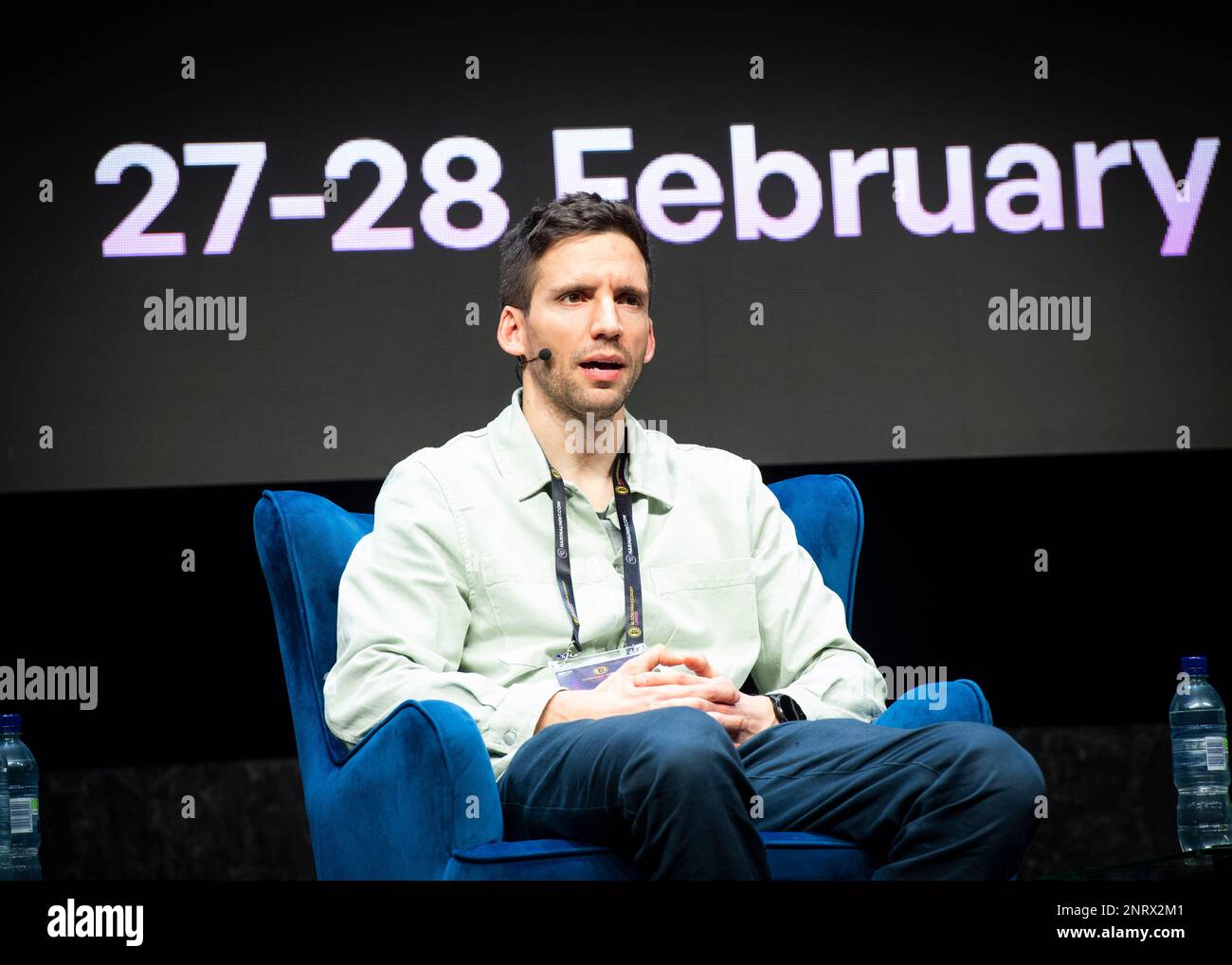 London, Großbritannien, Montag, 27. Mai 2023 Peter Stillwell auf der Bühne der Blockchain Economy, Magazine, Greenwich. Kredit: DavidJensen / Empics Entertainment / Alamy Live News Stockfoto