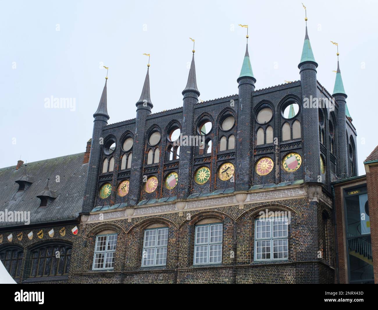 Rathaus von Lübeck, UNESCO-Weltkulturerbe, Schleswig-Holstein, Deutschland, Europa Stockfoto