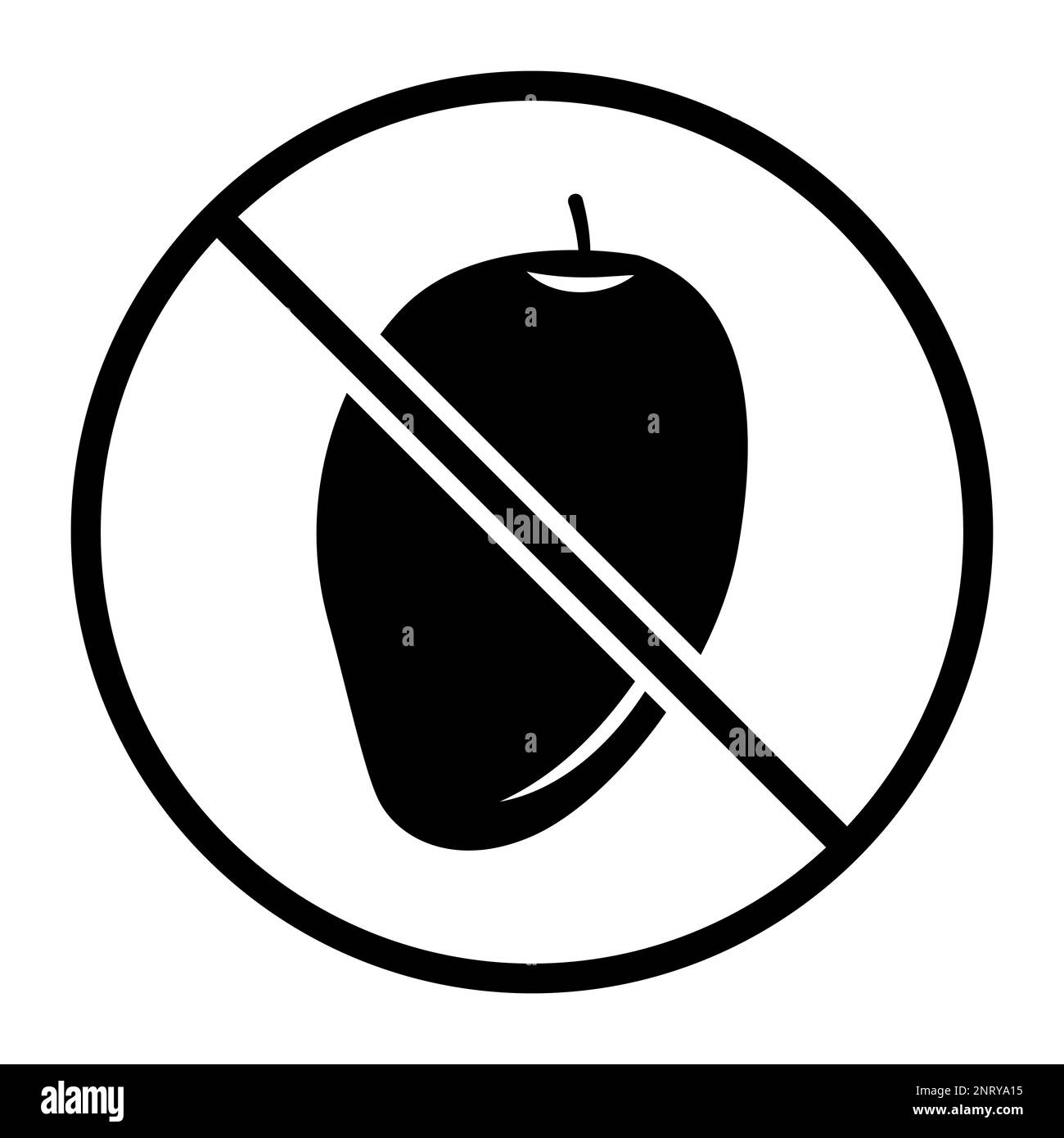 Kein Mango-Symbol: Konzept für Lebensmittel, Zutaten und Allergene Stock Vektor