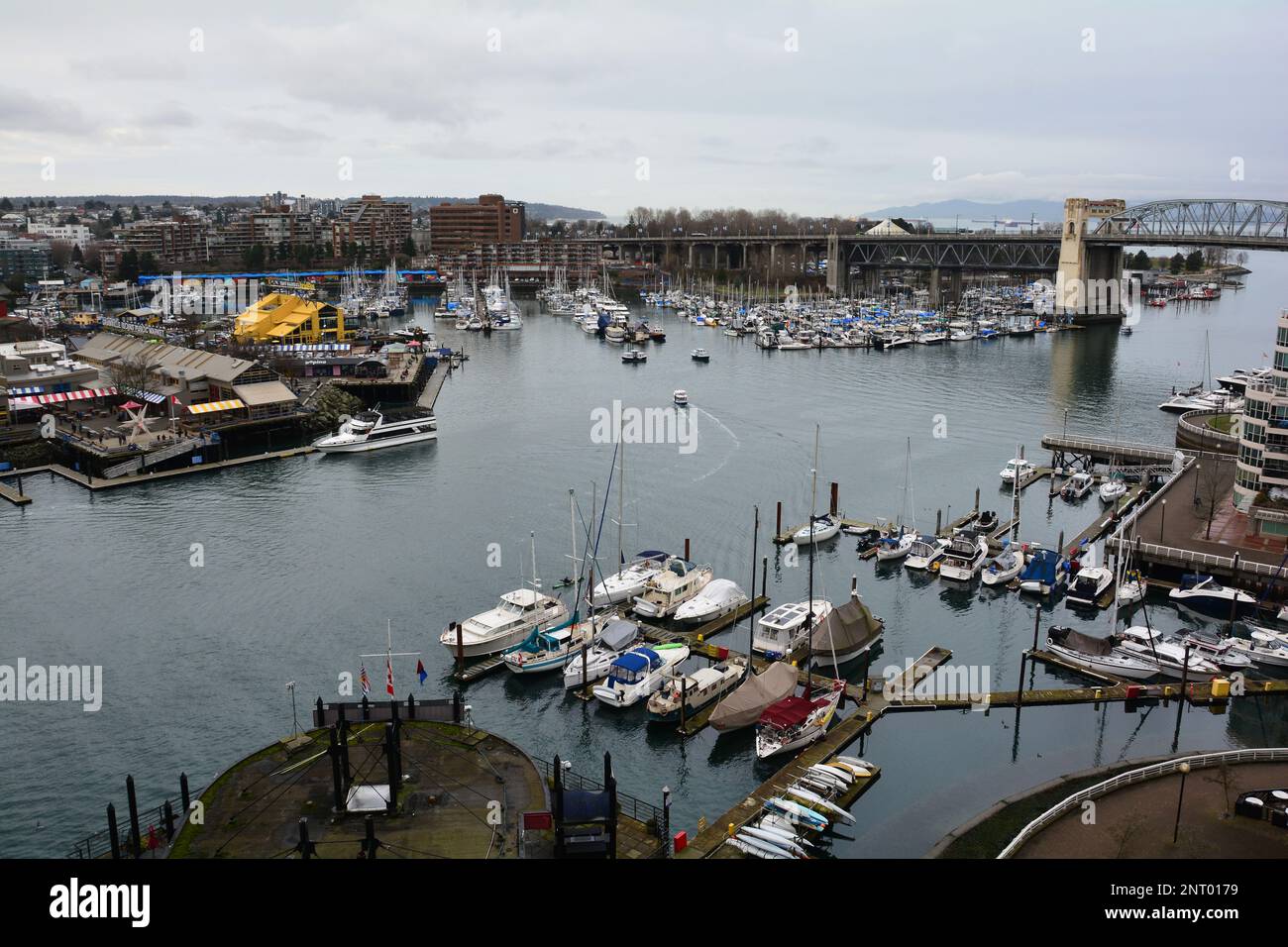 Granville Island und False Creek in Vancouver BC, Kanada Stockfoto