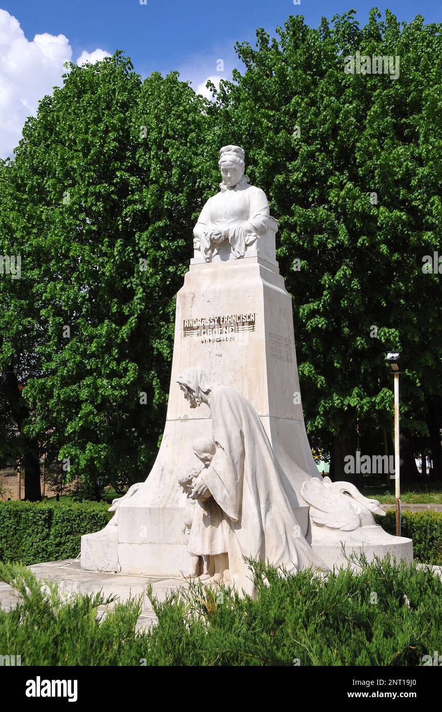 Monument of Franciska Andrássy (1838-1902), Rožňava, Rozsnyó, Košice Region, Slowakische Republik, Europa Stockfoto