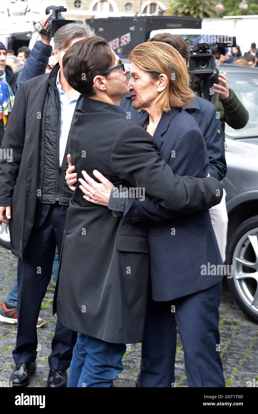 Rom, Italien. 27. Februar 2023. Pier Silvio Berlusconi .Rom, Beerdigung von Maurizio Costanzo. 27. Februar 2023 Guthaben: dpa/Alamy Live News Stockfoto