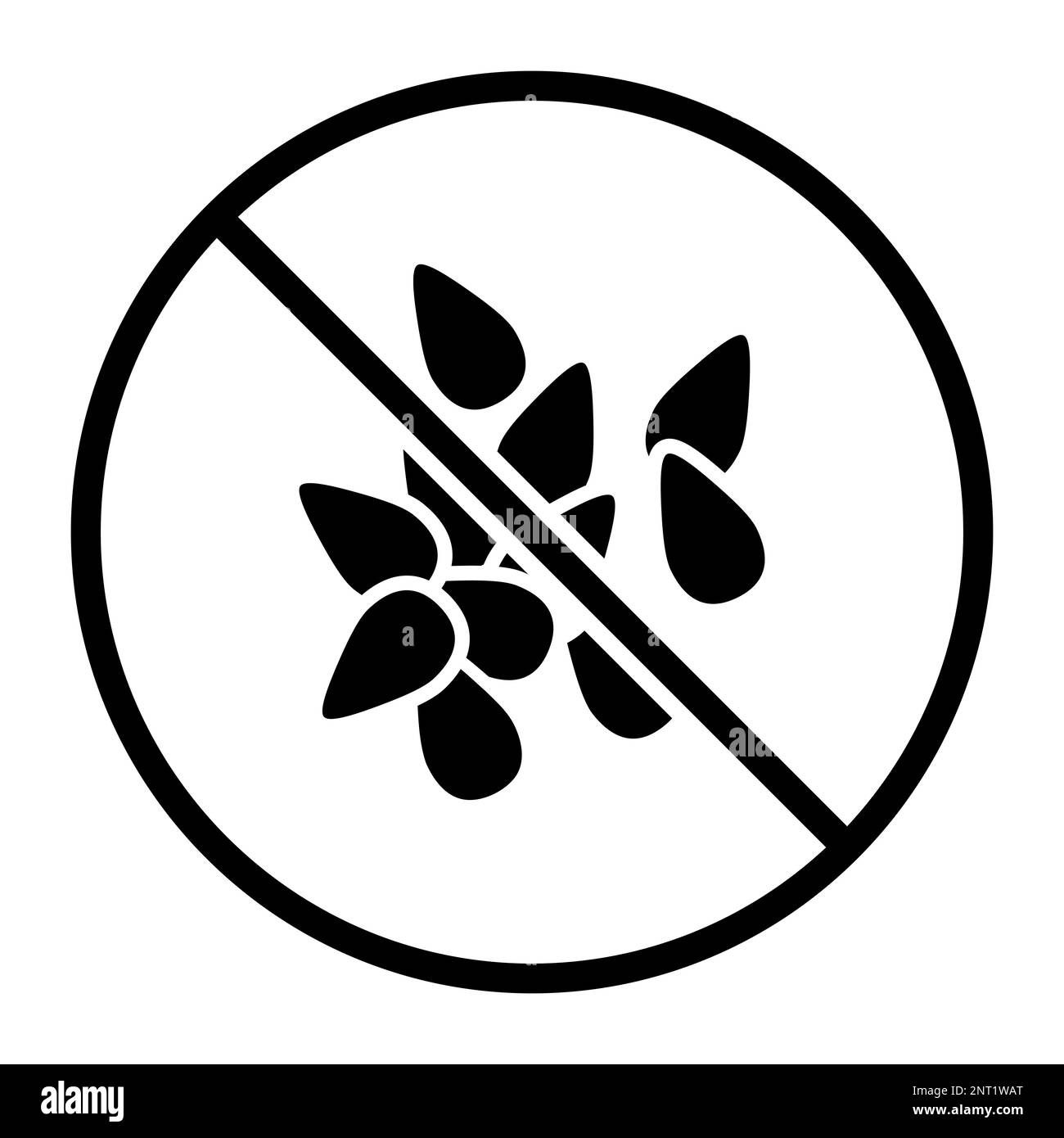 Kein Sesam-Symbol: Konzept für Lebensmittel, Zutaten und Allergene Stock Vektor