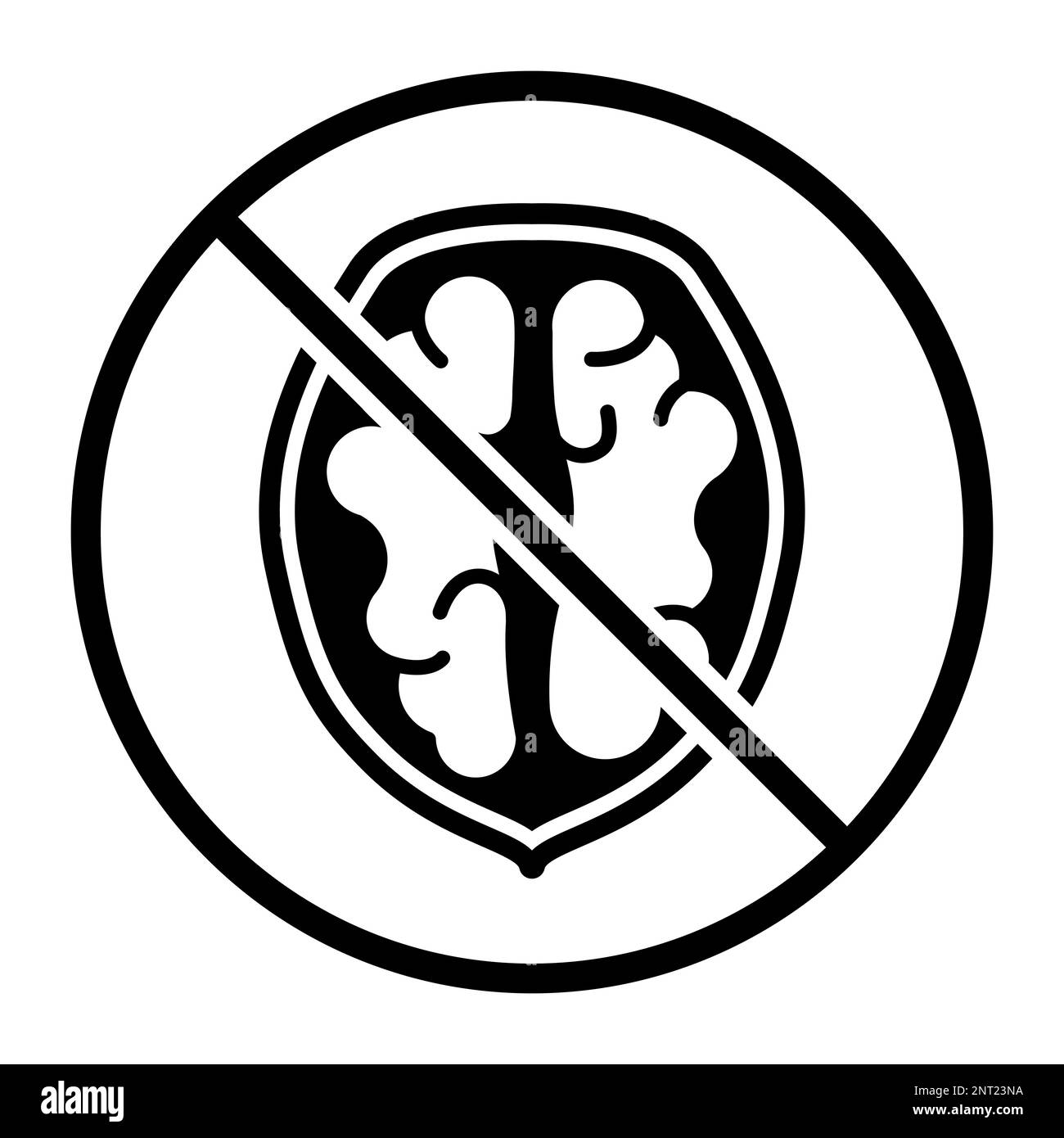 Nussfreies Symbol: Konzept für Lebensmittel, Zutaten und Allergene Stock Vektor