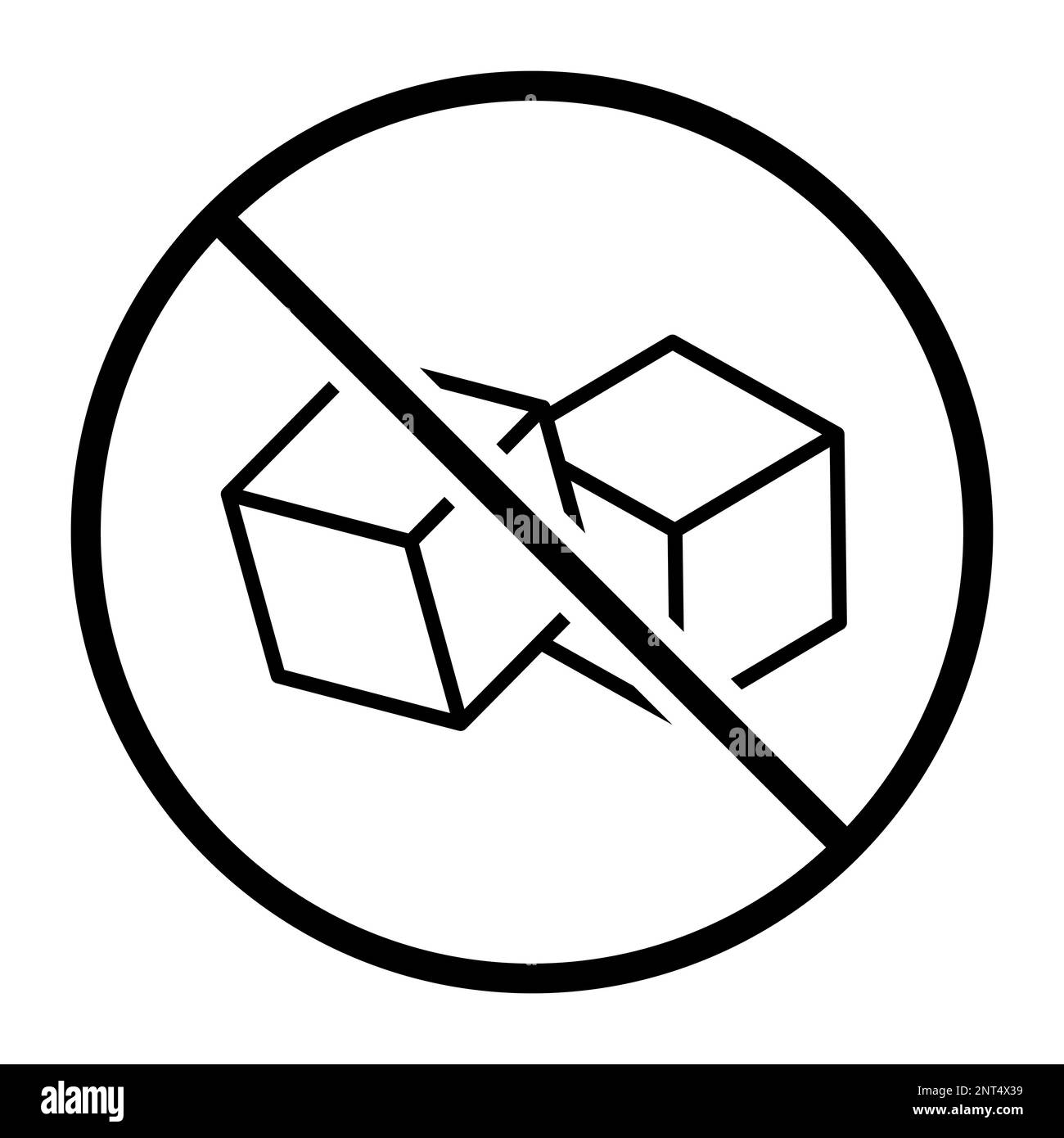 Symbol für zuckerfreie Produkte: Konzept für Lebensmittel, Zutaten und Zusatzstoffe Stock Vektor