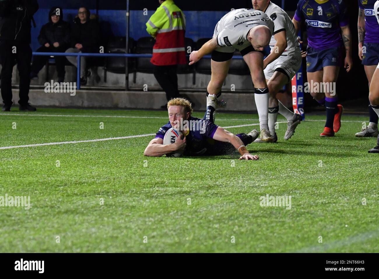 DCBL Stadium, Widnes, England. 27. Februar 2023 Betfred Championship, Widnes Vikings gegen Halifax Panthers; Betfred Championship Match zwischen Widnes Vikings und Halifax Panthers Guthaben: Mark Percy/Alamy Live News Stockfoto