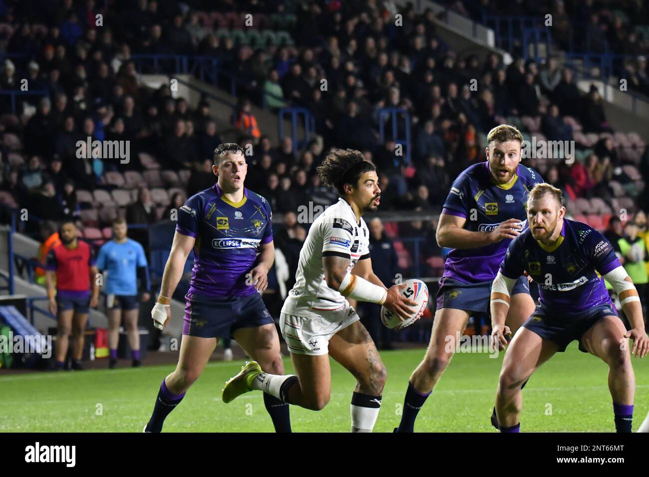 DCBL Stadium, Widnes, England. 27. Februar 2023 Betfred Championship, Widnes Vikings gegen Halifax Panthers; Betfred Championship Match zwischen Widnes Vikings und Halifax Panthers Guthaben: Mark Percy/Alamy Live News Stockfoto