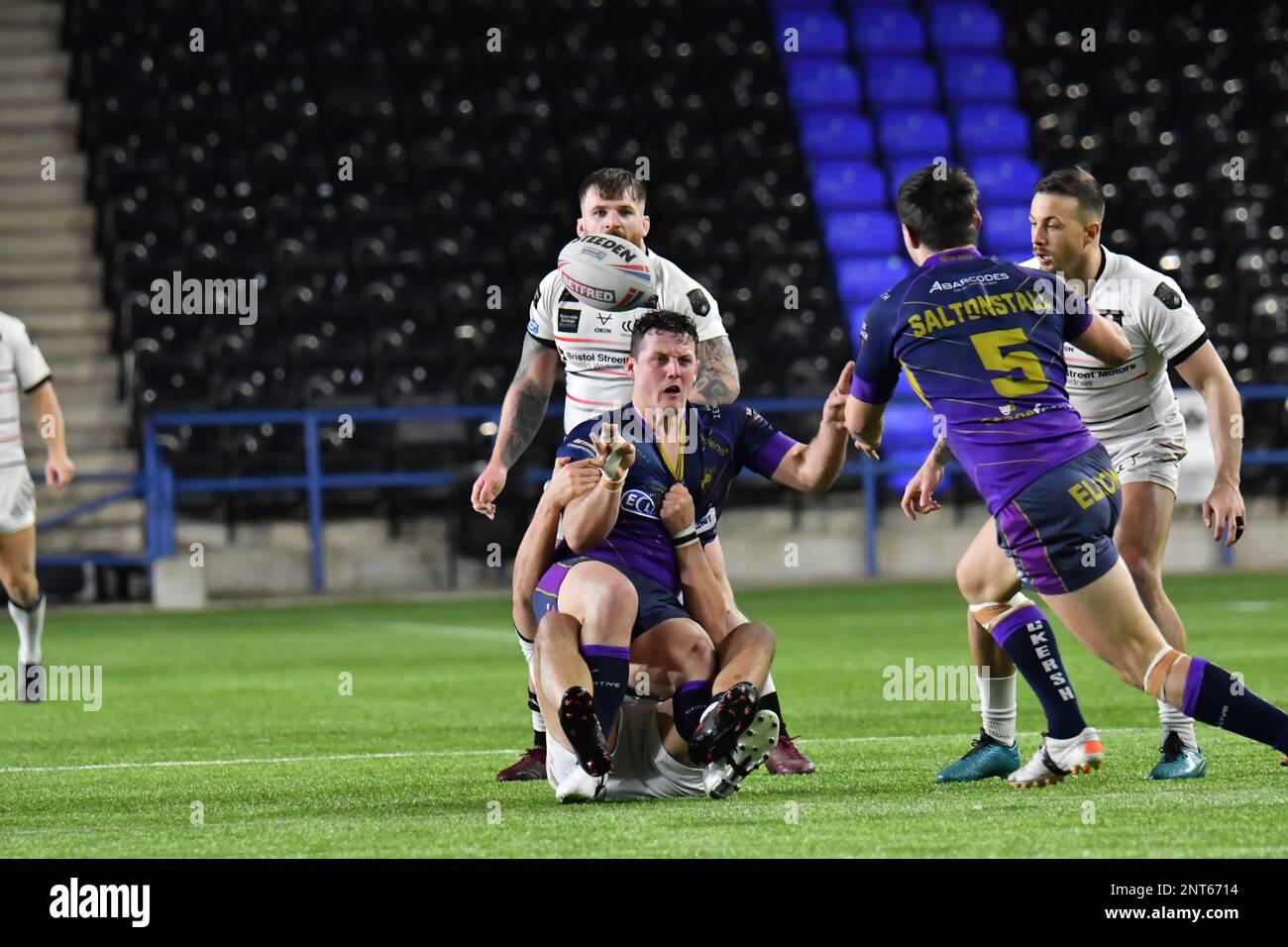 DCBL Stadium, Widnes, England. 27. Februar 2023 Betfred Championship, Widnes Vikings gegen Halifax Panthers; Betfred Championship Match zwischen Widnes Vikings und Halifax Panthers Guthaben: Mark Percy/Alamy Live News Stockfoto