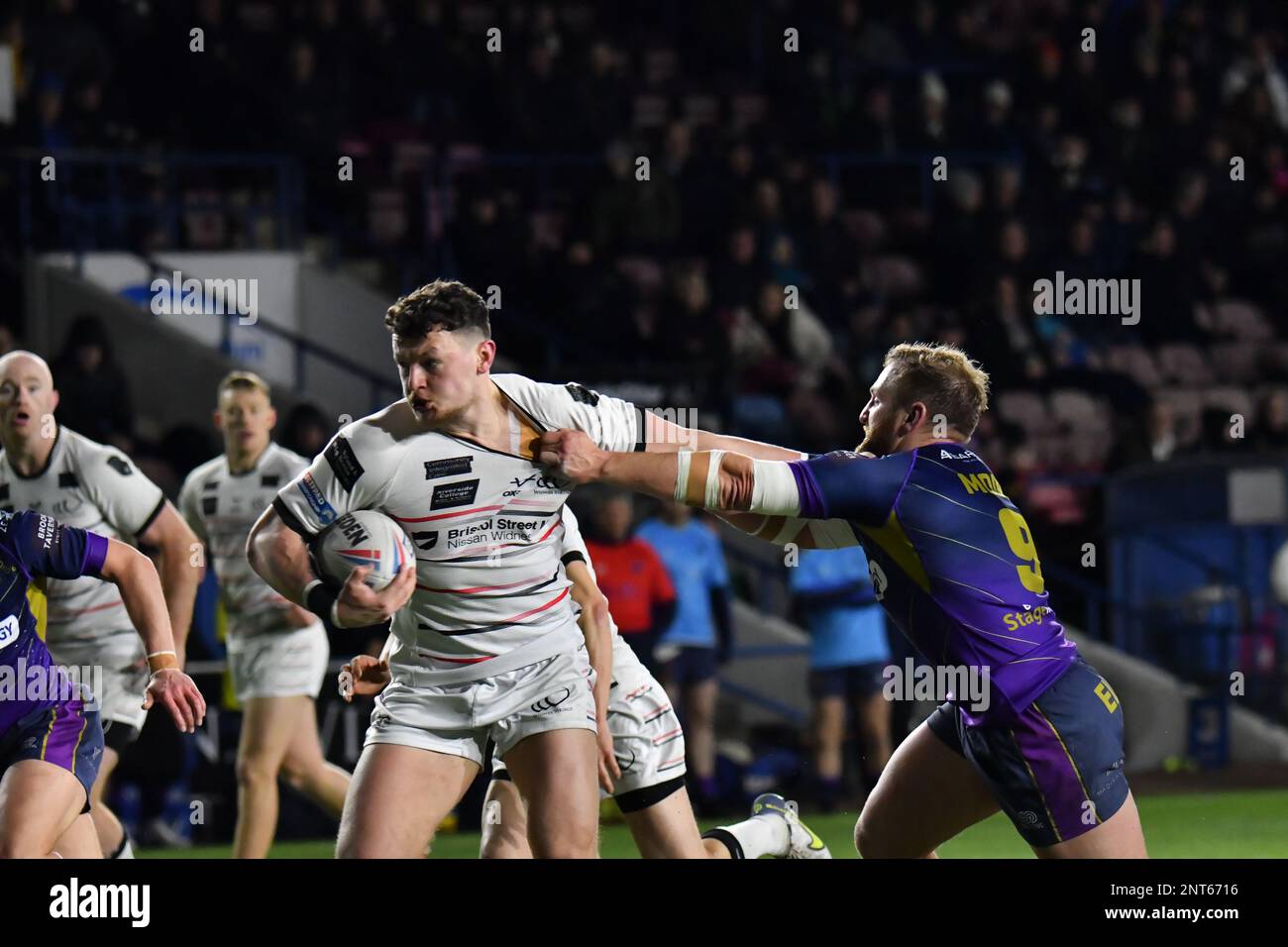 DCBL Stadium, Widnes, England. 27. Februar 2023 Betfred Championship, Widnes Vikings gegen Halifax Panthers; Betfred Championship Match zwischen Widnes Vikings und Halifax Panthers Guthaben: Mark Percy/Alamy Live News Stockfoto