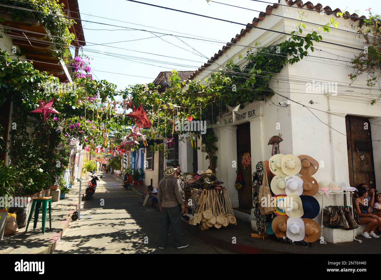 Straße in Getsemani. Cartagena. Bolivar-Abteilung. Kolumbien Stockfoto