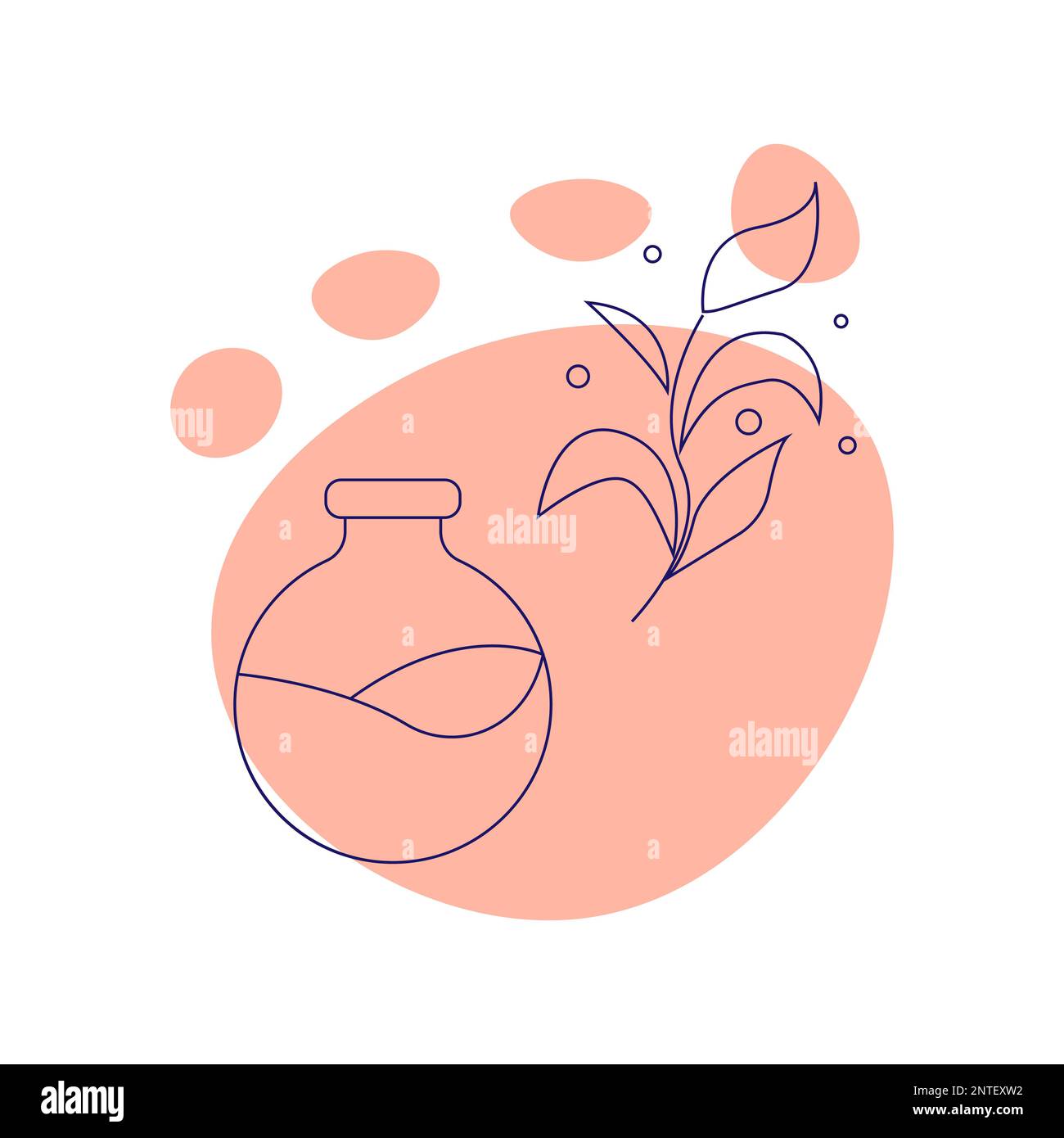 FASK mit Blume. Esoterisches Symbol. Handgezeichnet linear Stock Vektor