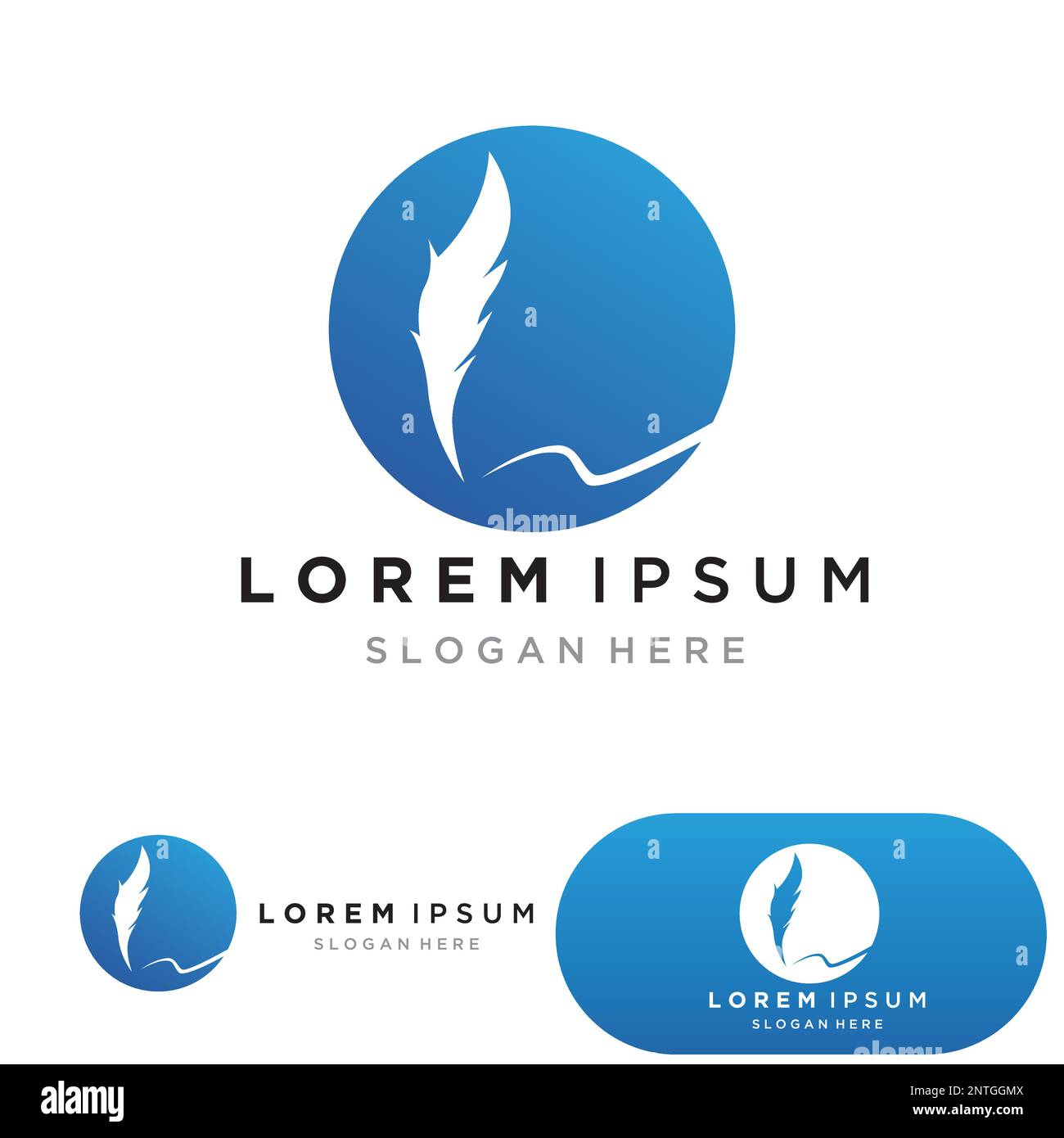 Logo-Vorlagenvektor für Federregel Stock Vektor