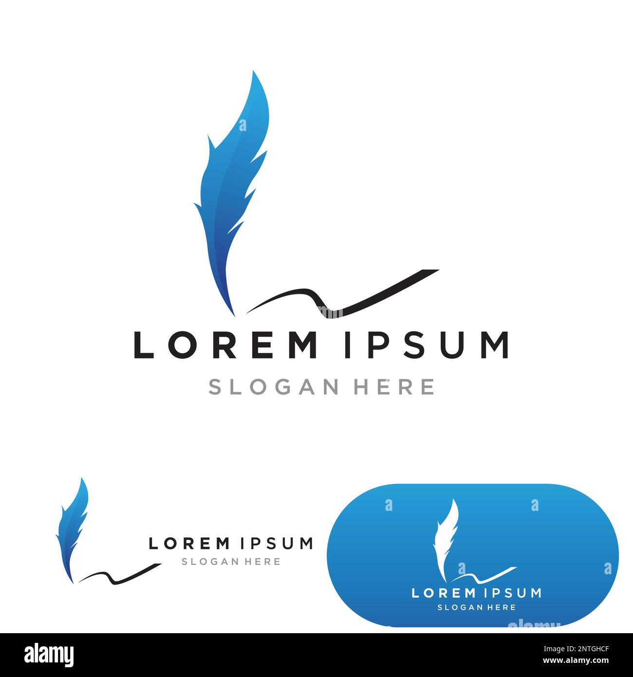 Logo-Vorlagenvektor für Federregel Stock Vektor