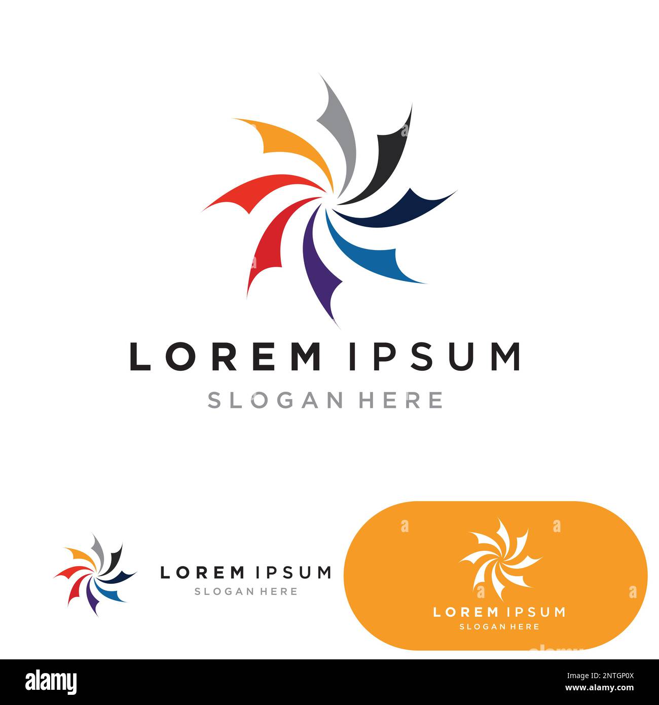 Design-Elemente für Tornado, Vortex und Hurricane-Logo Stock Vektor