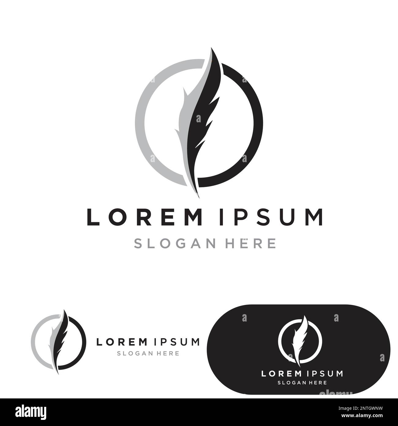 Logo-Vorlagenvektor für Federregel Stock Vektor