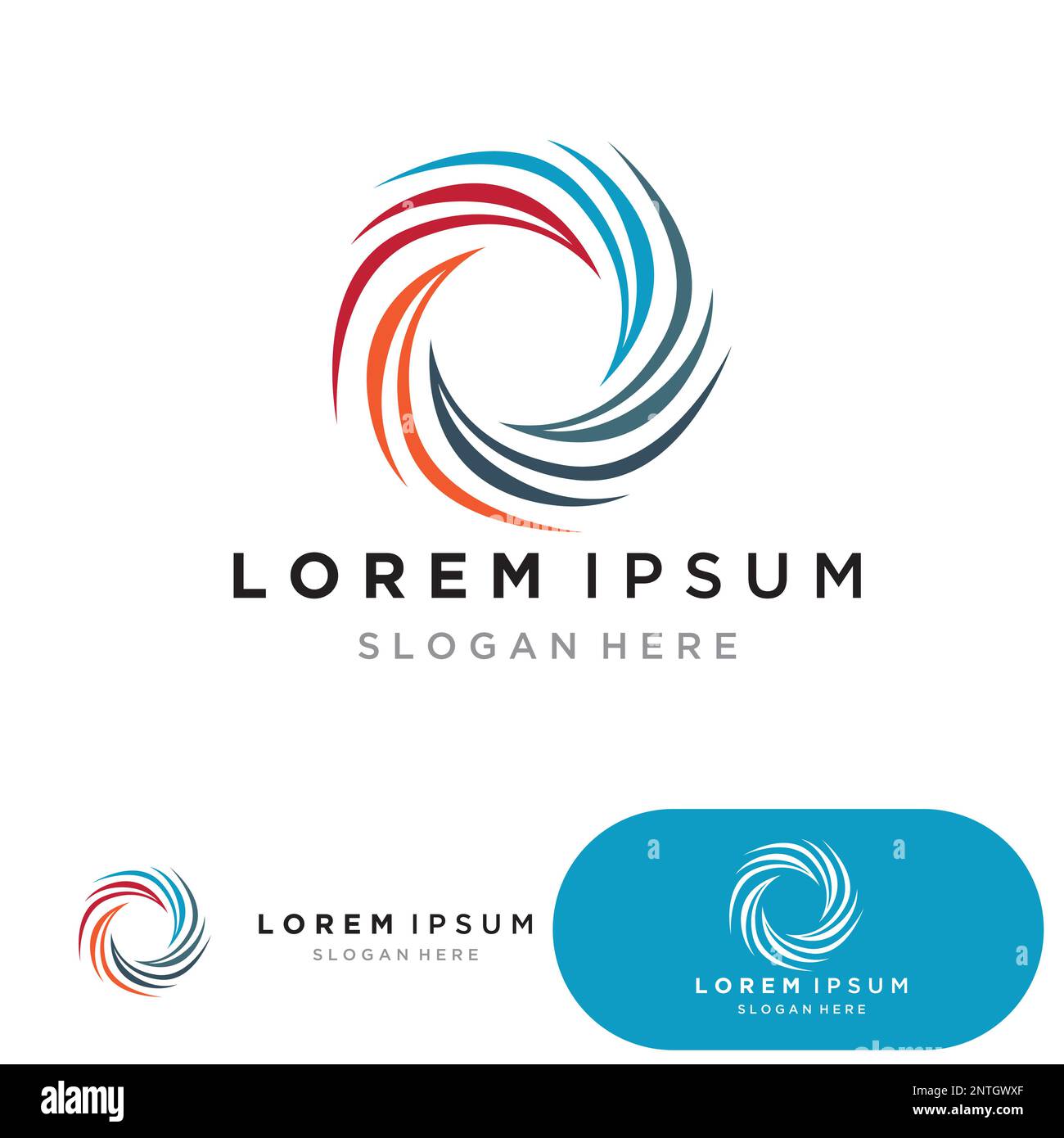 Design-Elemente für Tornado, Vortex und Hurricane-Logo Stock Vektor