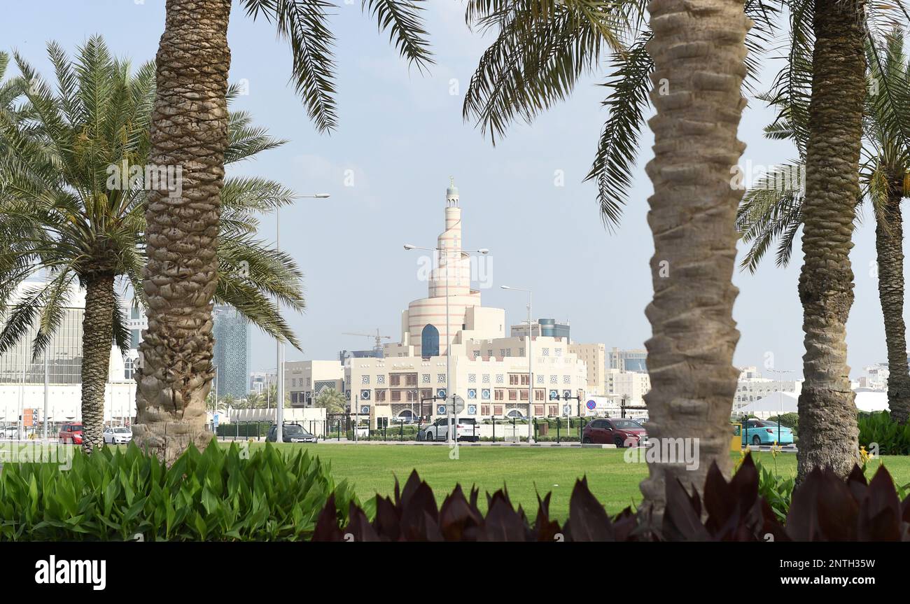 General overall view of the Museum of Islamic Art in Doha, Qatar, Friday, April 20, 2019. Doha will play host to the 2019 IAAF World Championships in Athletics and 2022 FIFA World Cup. (Jiro Mochizuki/Image of Sport via AP) Stockfoto