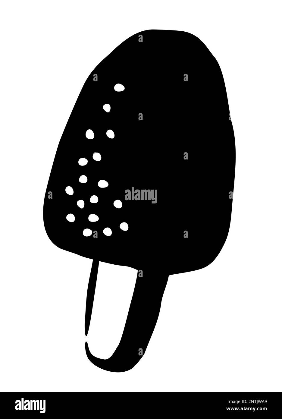 Eiscreme-Zeichnung handbemalt mit Tintenbürste Stock Vektor