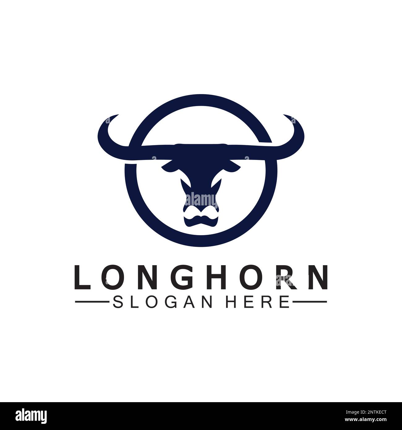 Logovorlage mit langem Horn, Vektordesign Stock Vektor