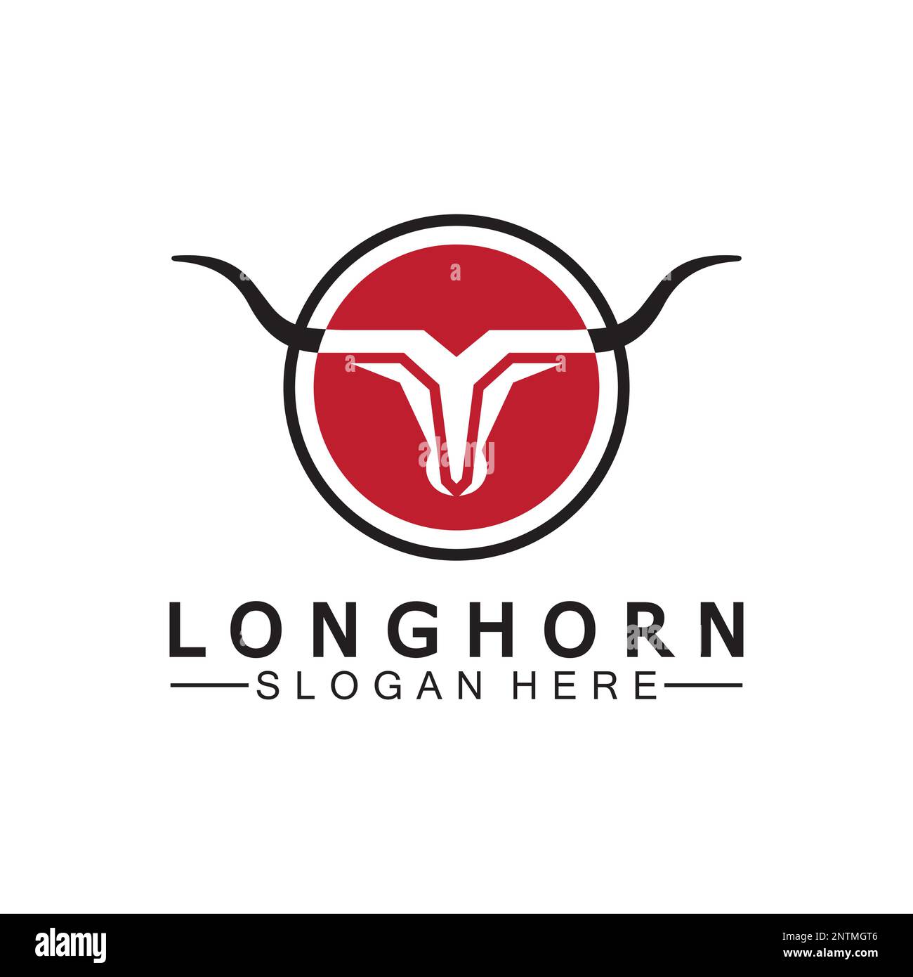 Logovorlage mit langem Horn, Vektordesign Stock Vektor