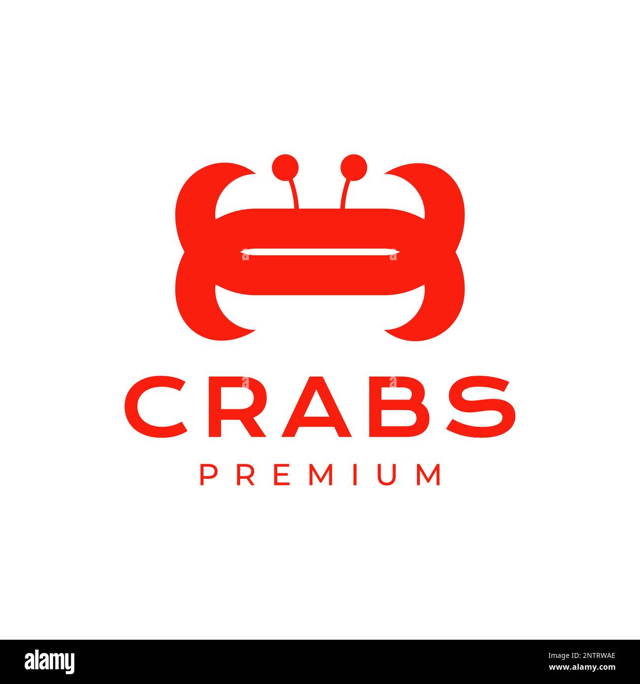 Red Crabs Meeresfrüchte Biota Sea Creature Speisen köstlich schmecken Sie modernes einfaches Logo-Design Vektorsymbol-Illustration Stock Vektor