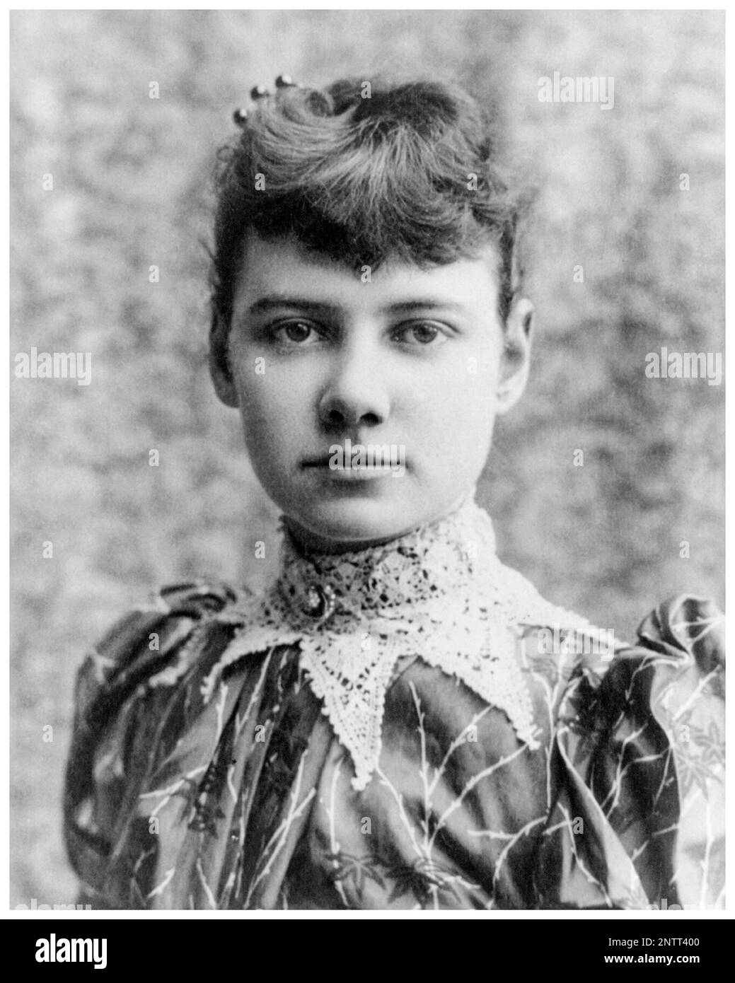 Elizabeth Cochran Seaman bekannt als „Nellie Bly“ (1864-1922), amerikanische Journalistin, Porträtfoto von HJ Myers, ca. 1890 Stockfoto