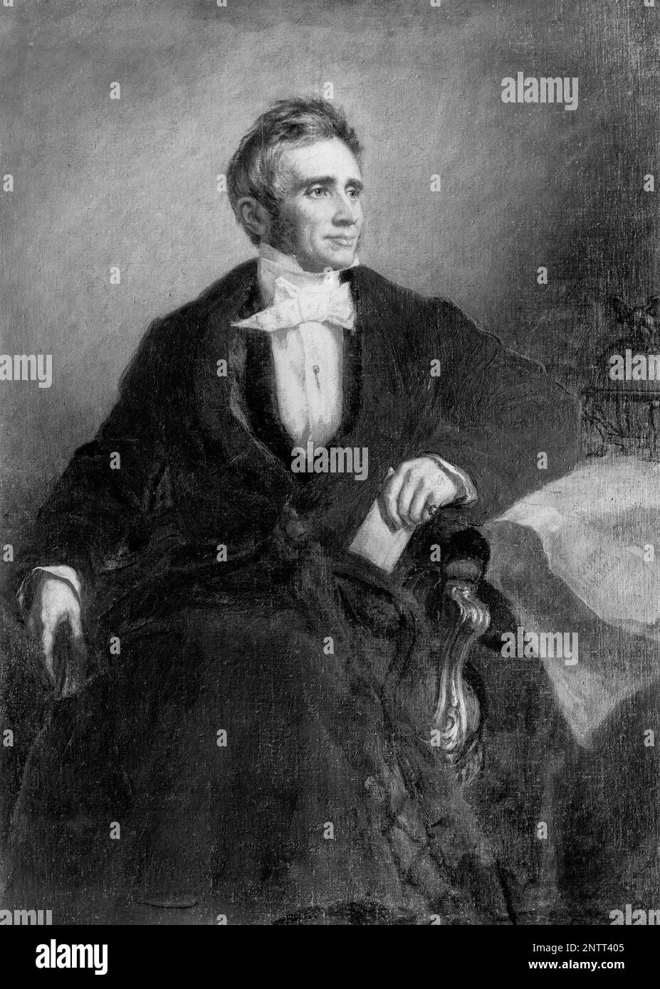 Charles Goodyear (1800-1860), amerikanischer Erfinder und selbst unterrichteter Chemiker, der vulkanisierten Gummi erfand, Foto eines Porträtbildes von George P. Healy nach einem unbekannten Künstler, 1900-1912 Stockfoto