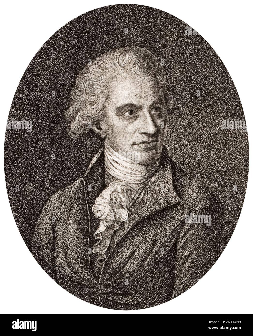 Sir William Herschel (1738-1822), deutscher britischer Astronome und Komponist, Porträtgravierung von Johann Christian Ernst Müller, 1776-1824 Stockfoto